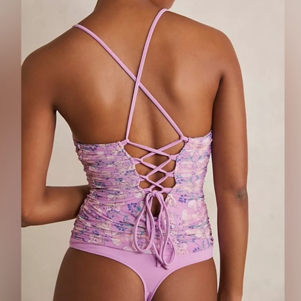 FREE PEOPLE MILKSHAKE MESH BODYSUIT SIZE SMALL NWOT - Picture 2 of 7